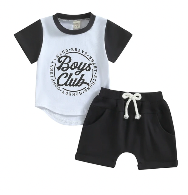 Boys Club Black Tee Set