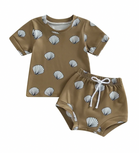 Taupe Seashell Short Set