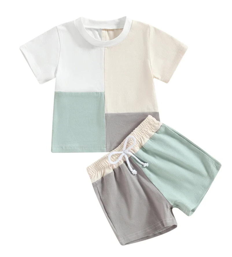 Seafoam Patchwork Short Set