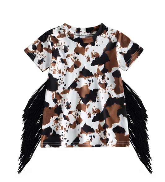 Cow Print Fringe Dress
