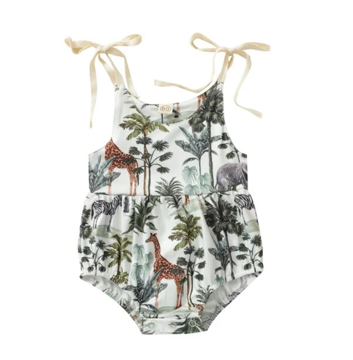 Safari Tied Sleeve Romper