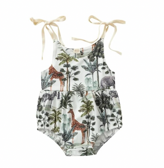Safari Tied Sleeve Romper