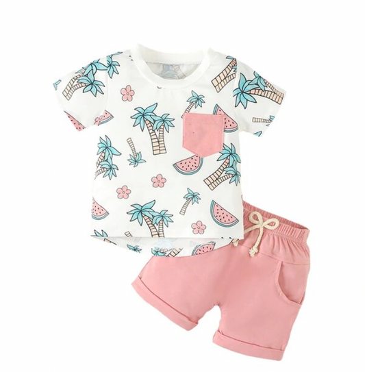 Watermelon Palm Tree Lounge Set