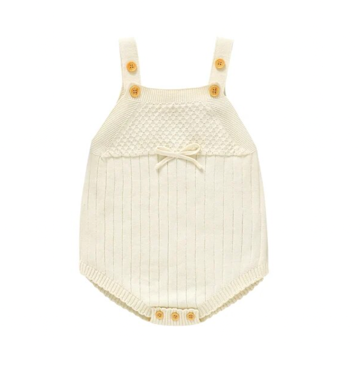 White Knit Romper