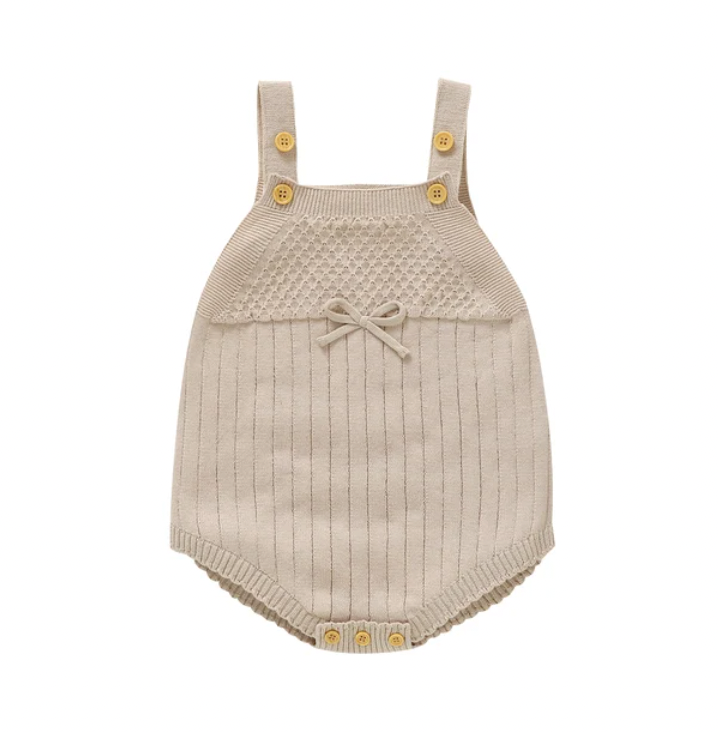 Tan Knit Romper