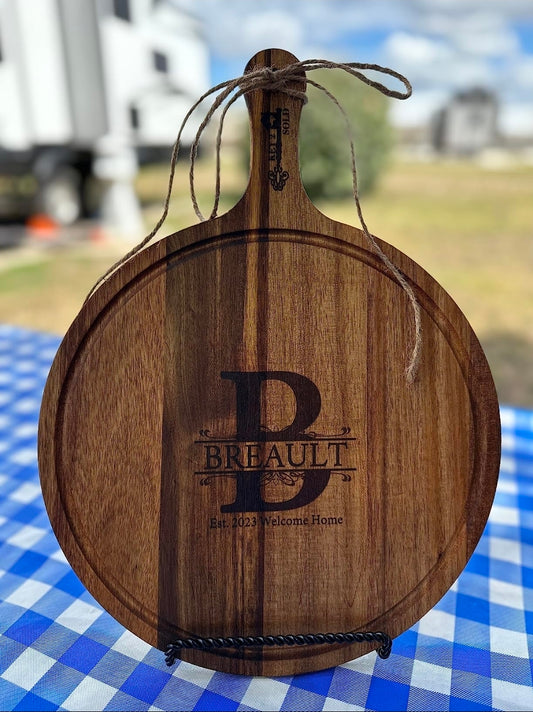 Acai Split Monogram Cutting Board 15.5" x 11.5" x .5"