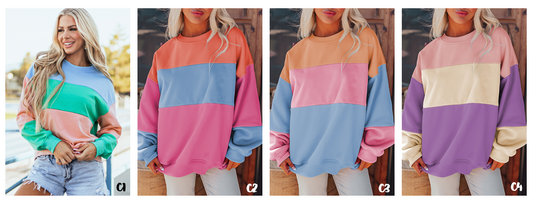 PREORDER: The Darla Stripe Color Block Pullover 9.30.24 osym