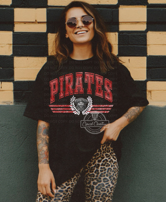 Vintage Pirates (red) School Spirit- Digital