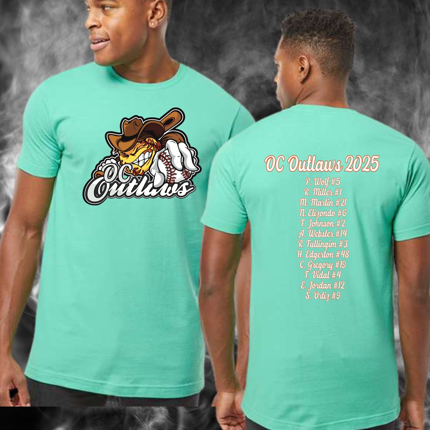 OC OUTLAWS ROSTER TEES 2025 FALL: ADULT