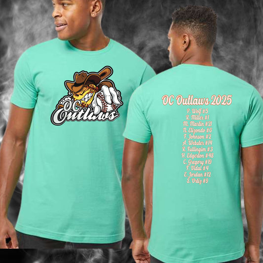 OC OUTLAWS ROSTER TEES 2025 FALL: ADULT