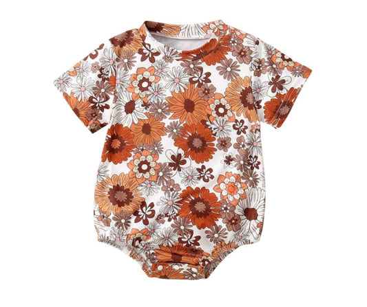 Boho Rust Daisy Romper