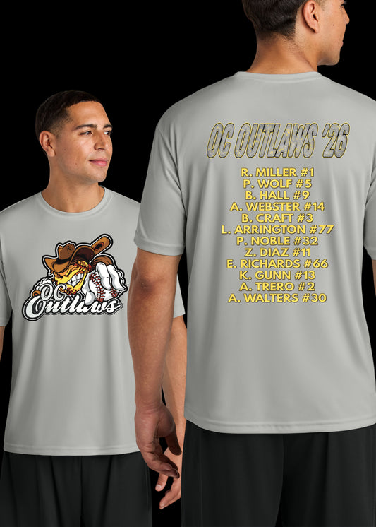 OC OUTLAWS ROSTER TEES 2025 FALL: ADULT
