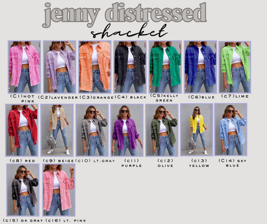 PREORDER: The Jenny Distressed Shacket BESTSELLER 9.15.25 OSYM