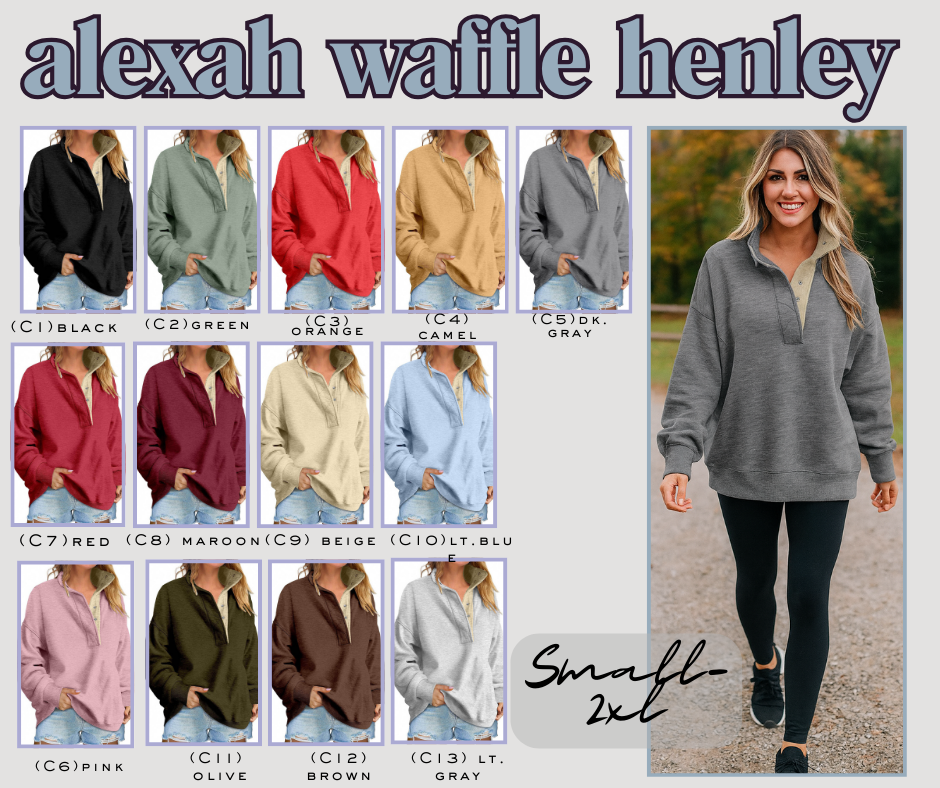 PREORDER: Alexah Waffle Henley 9.15.25