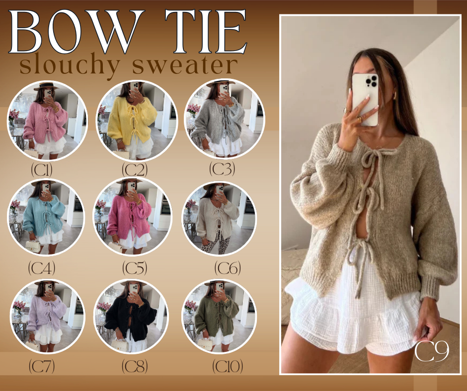 PREORDER: Bow Tie Slouchy Sweater 9.15.25
