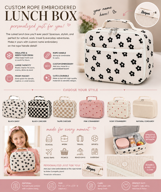 PREORDER: Custom Rope Embroidered Lunch Box RERUN 7.20.26