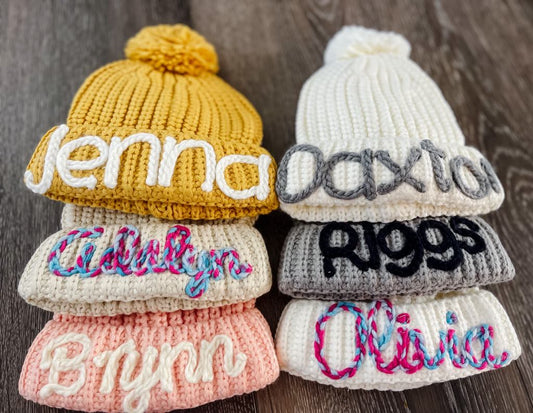 PREORDER: Custom Rope Embroidered Pompom Hat 12.1.25 OSYM