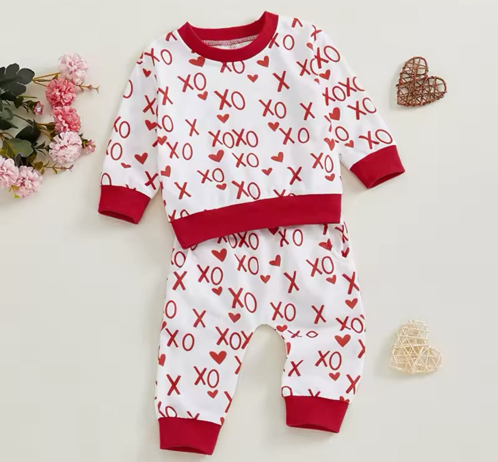 PREORDER: Valentine Girls Sweatshirt and Pant Set 12.23.24