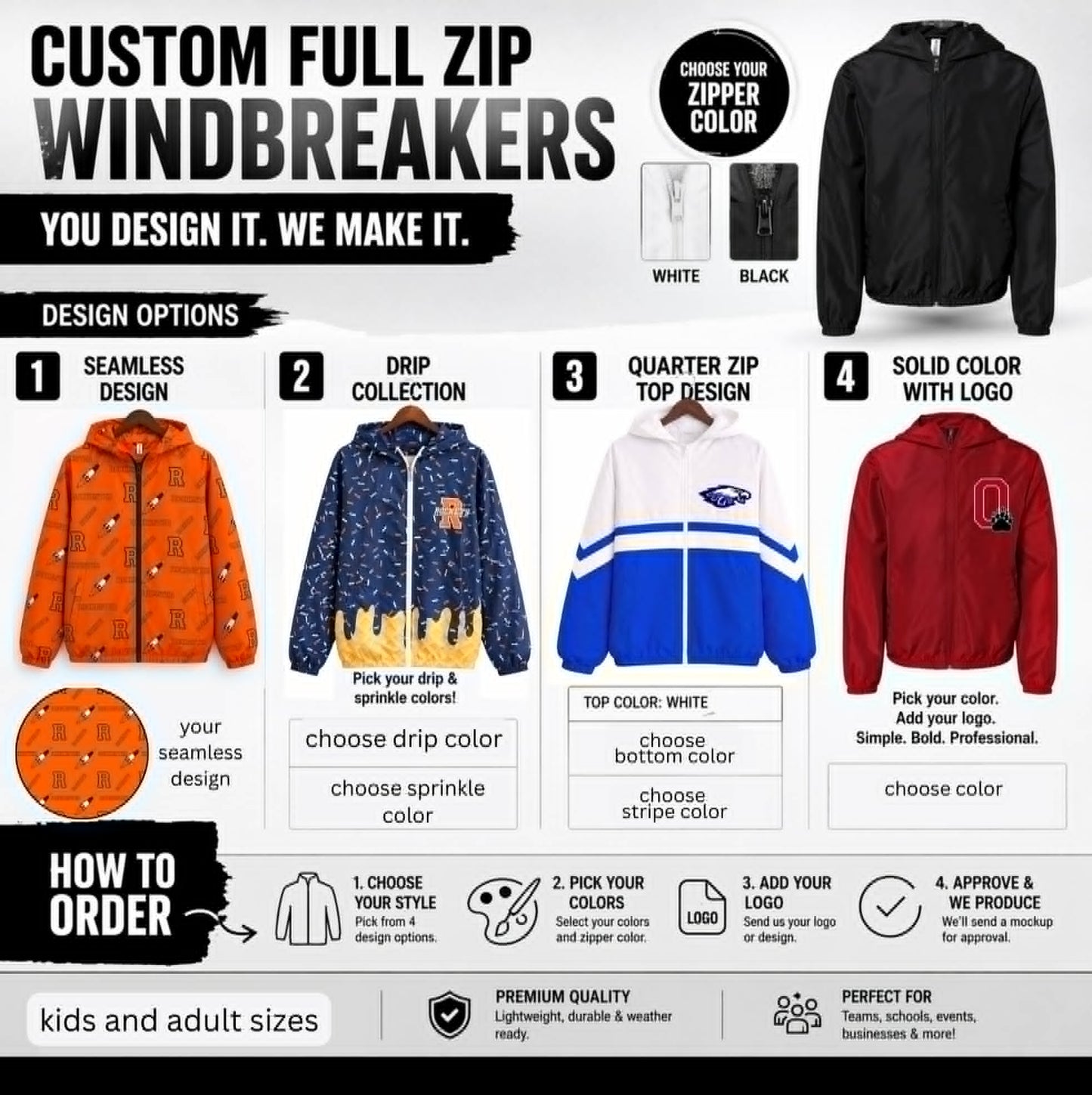 PREORDER: Custom Full Zip with Hoodie RERUN (Quarter Zip Top Design) 8.10.26