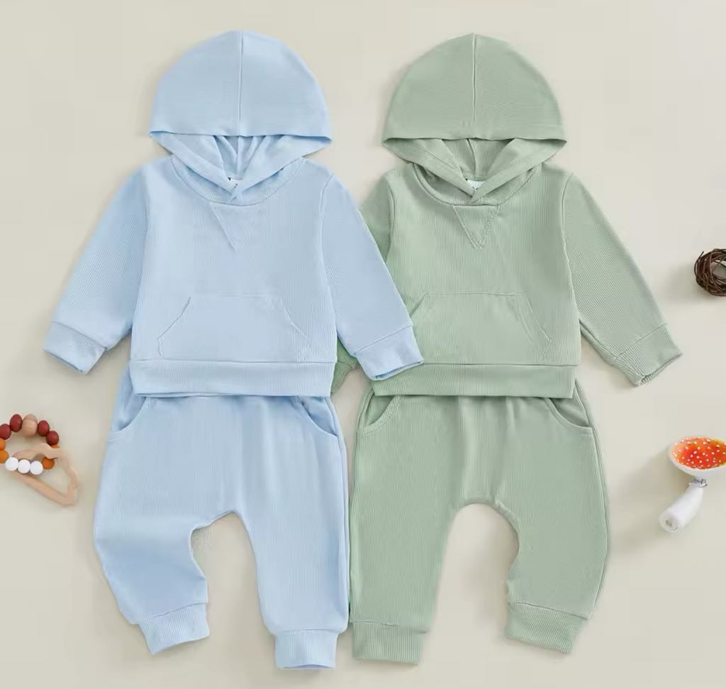 PREORDER: Ribbed Hooded Pullover and Pant Set 12.23.24