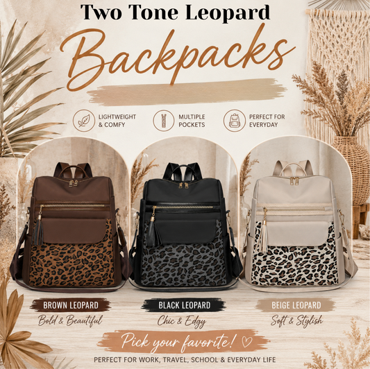 PREORDER: Two Tone Leopard Backpacks  8.24.26 OSYM