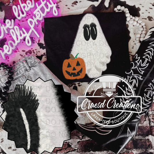 Faux yarn patch halloween