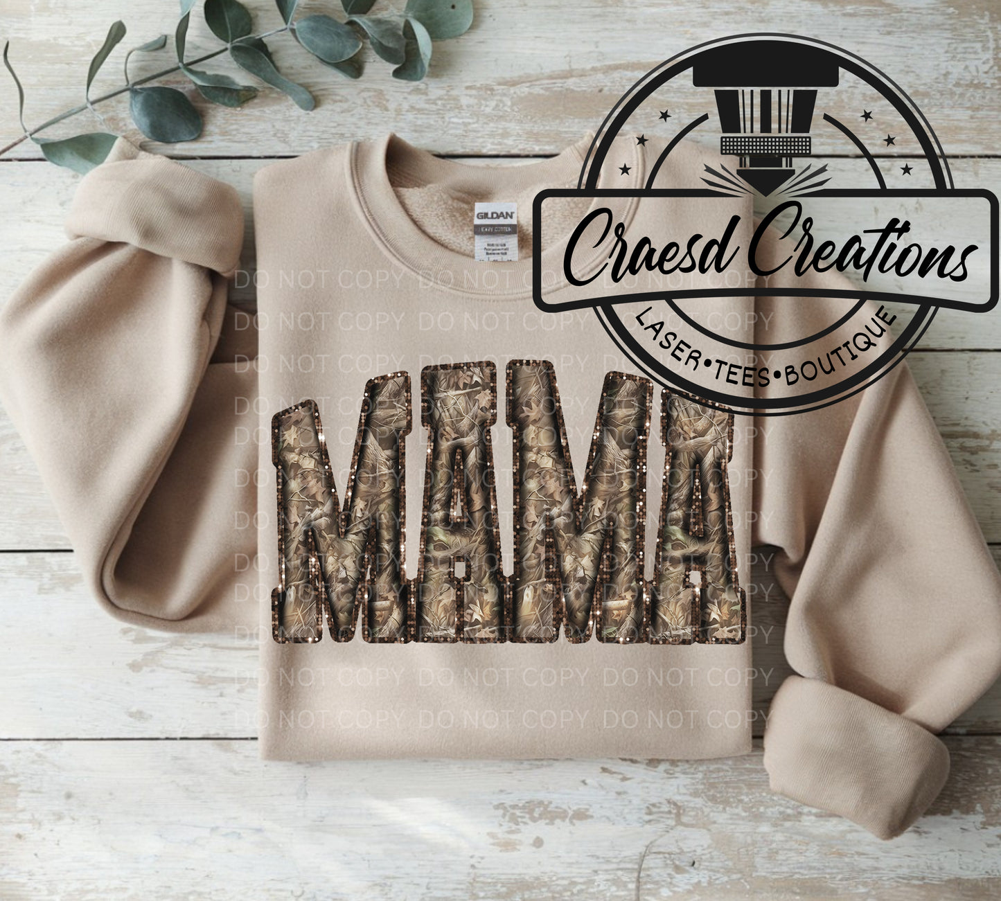 Duck camo Faux puff mama