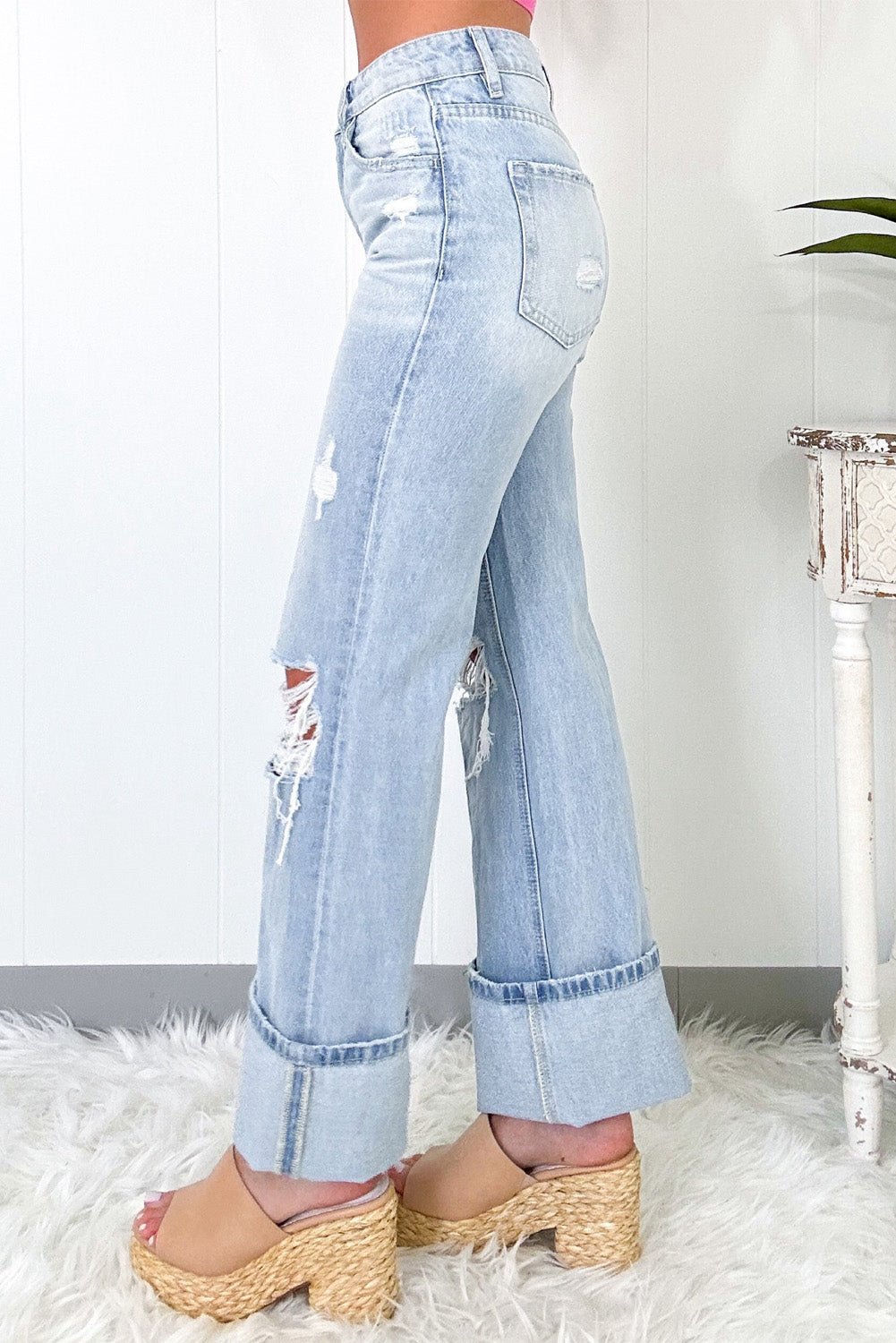 Light Wash Flared Cuff Denim Preorder