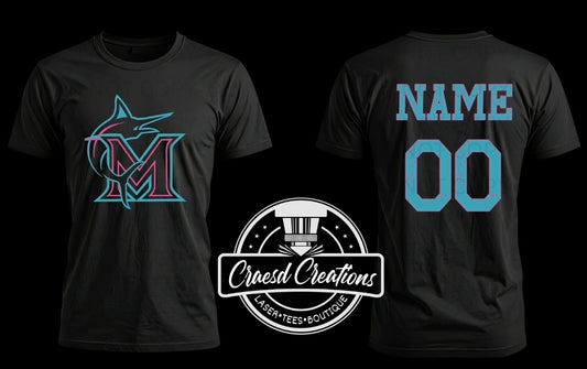 Custom MARLINS tees: baby/youth