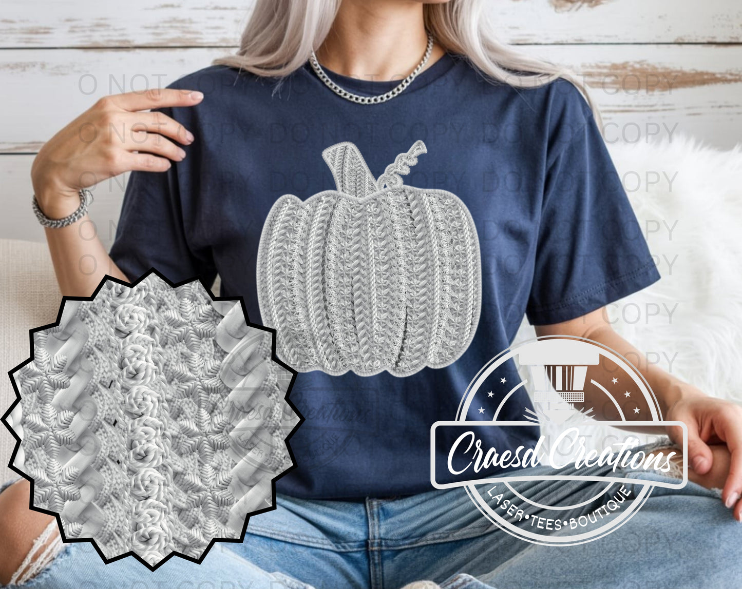 ILA white pumpkin- Faux crochet (with or without feet)