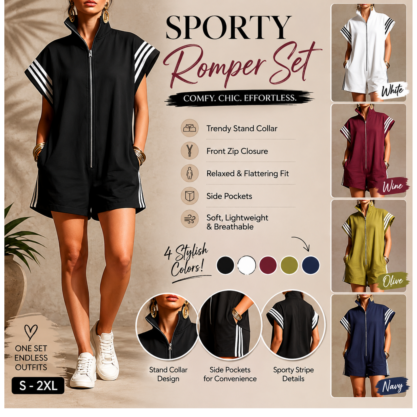 PREORDER: Sporty Romper Set 6.1.26